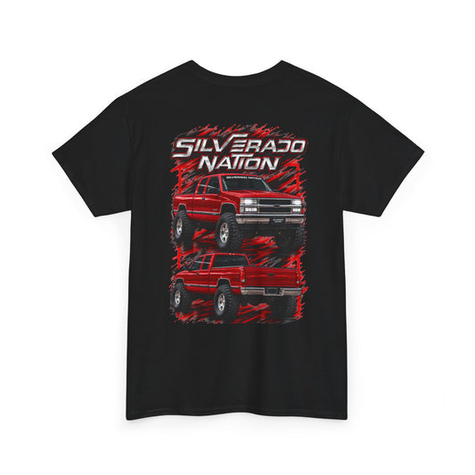 Silverado Nation T‑Shirt — Obs Red Chevy Silverado Truck Tee